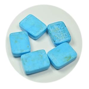 55キム天然石 Amazon.com: 55Carat Brand 16X12 MM 5 Pcs Natural Turquoise
